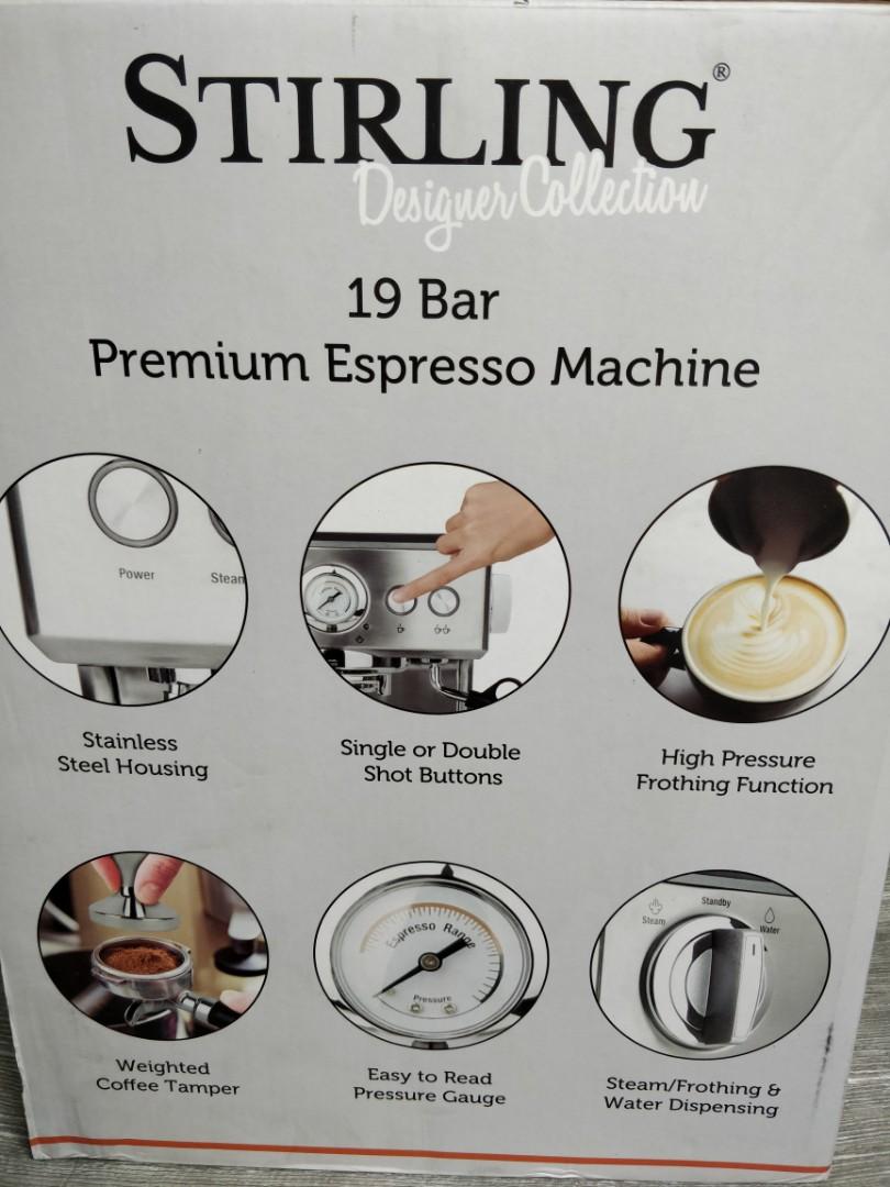 Stirling Premium Esspresso Machine, TV & Home Appliances, Kitchen Appliances, Coffee Machines