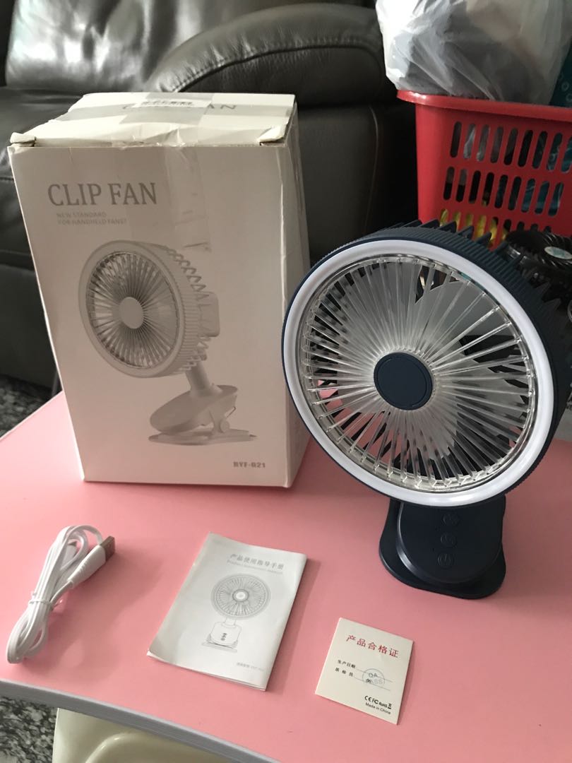 Very New Clip on fan (Can oscillate swing left right), Furniture & Home