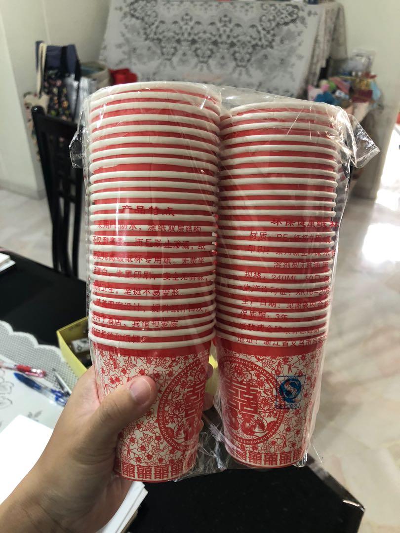 RESERVED Wedding tea cups (disposable), Furniture & Home Living