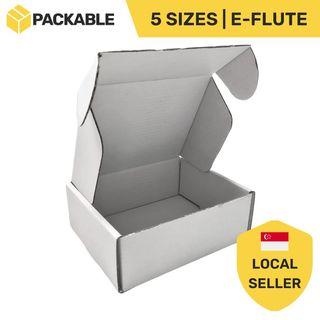 White Mailer Box / Courier Box / Corrugated Cardboard Box - 4 Sizes - [Ready Stock]
