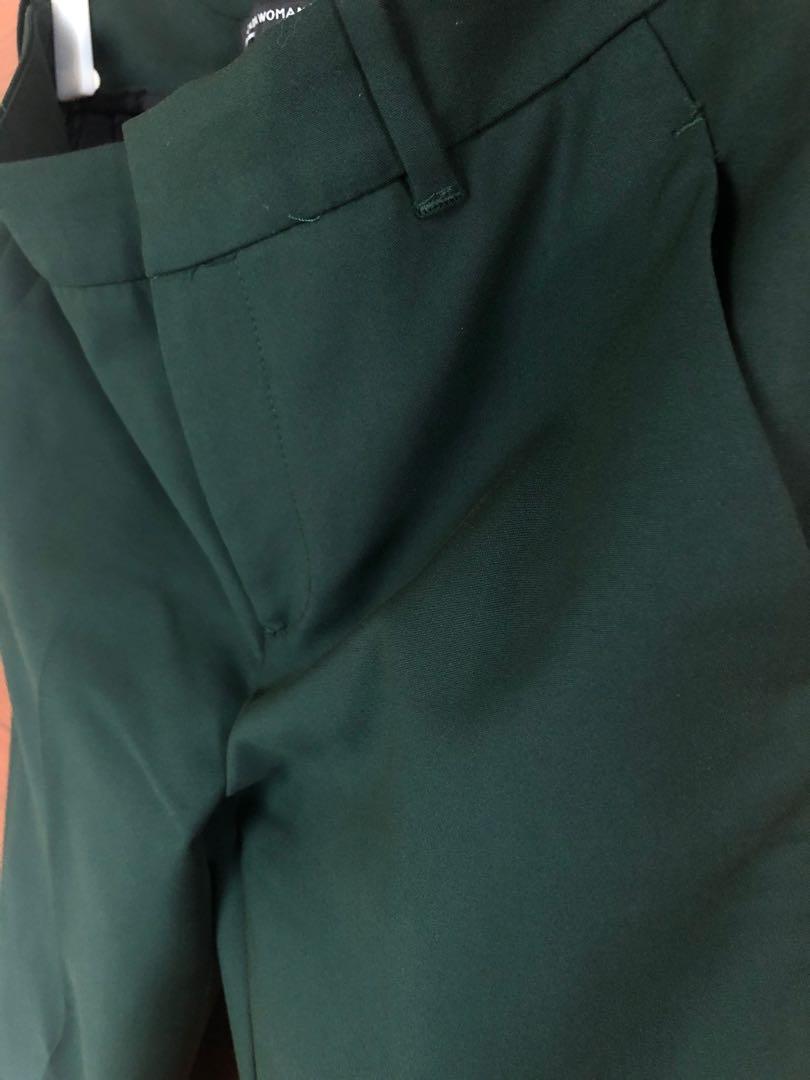 Zara green pants, Women's Fashion, Bottoms, Other Bottoms on Carousell