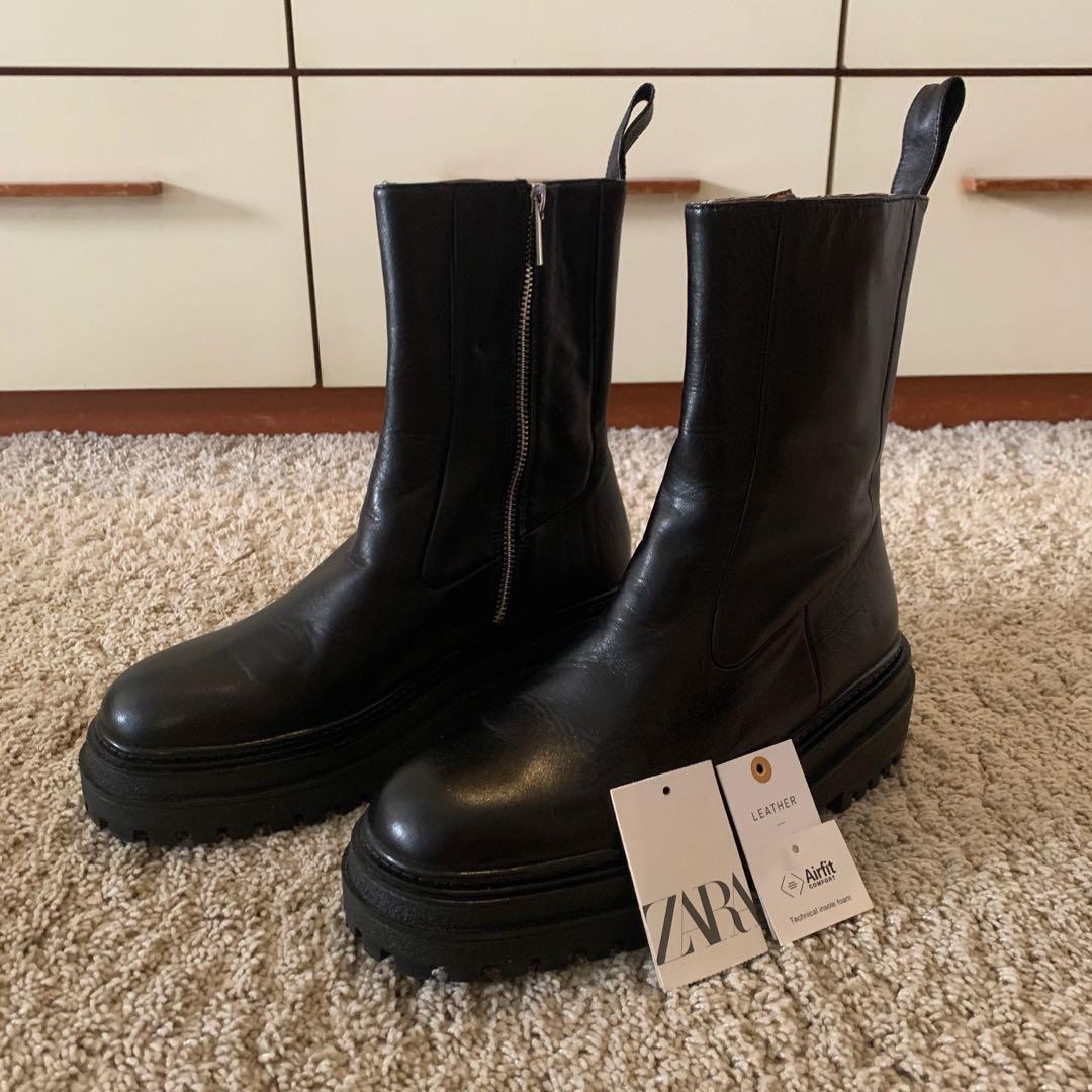 Real clearance leather booties
