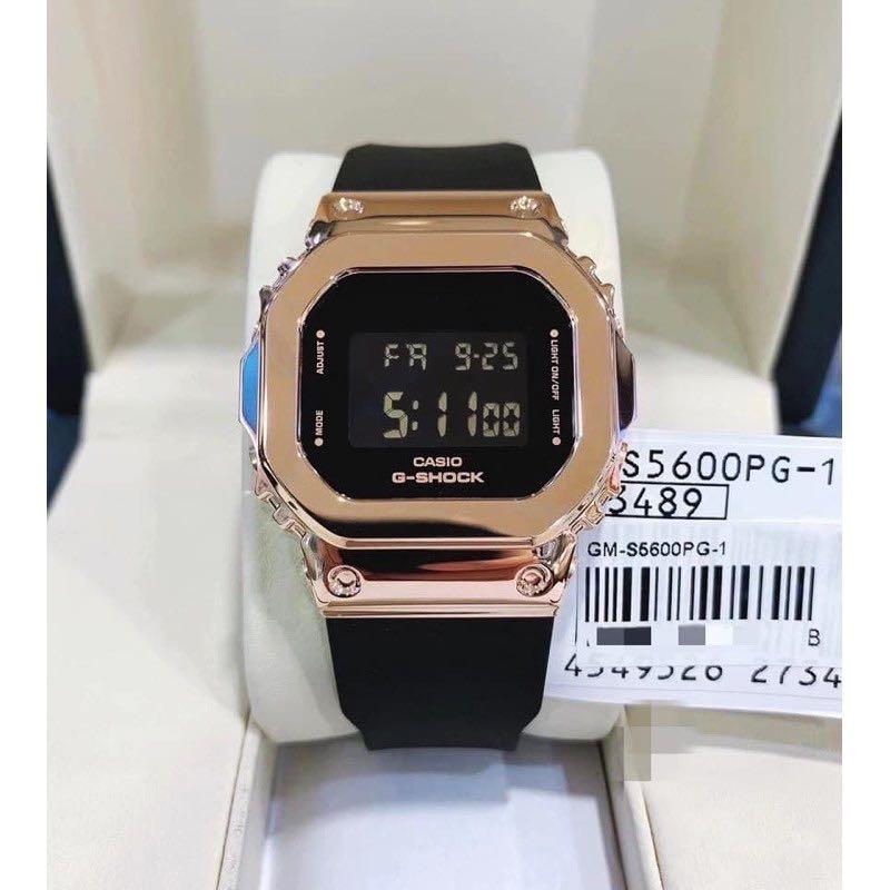 BEST SELLER GMS 5600PG 1 ROSE GOLD BEZEL BLACK STRAP FOR LADIES gms5600pg 1 GMS5600PG1