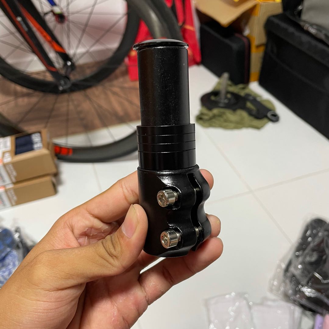 Bicycle steerer tube extender Aluminium black, Sports Equipment