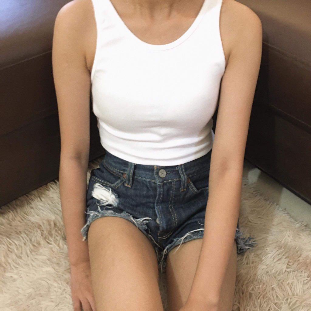 BNWT Zara White Ribbed Crop Top, Women