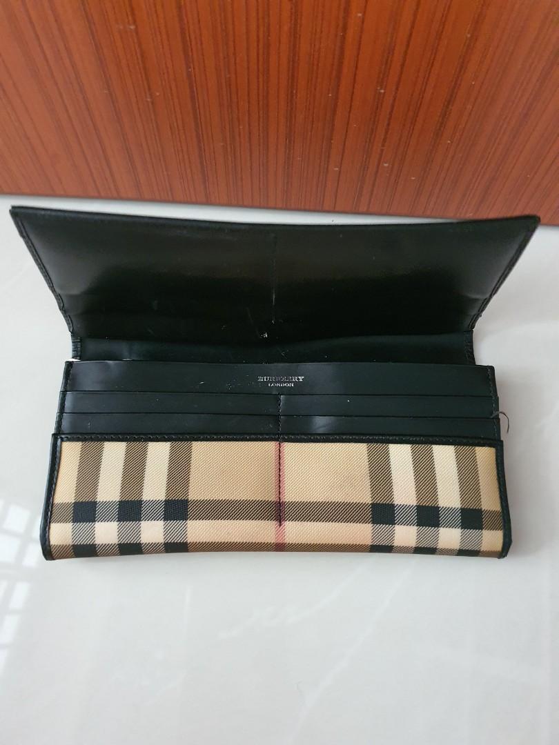 Vintage Burberry Women's Authentic Black Check Nova Haymarket Molly  Wallet EUC