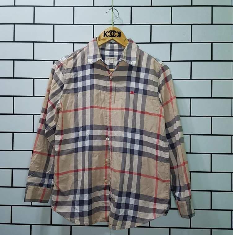 Burberry plaid long sleeves Men s Fashion Tops Sets Tshirts