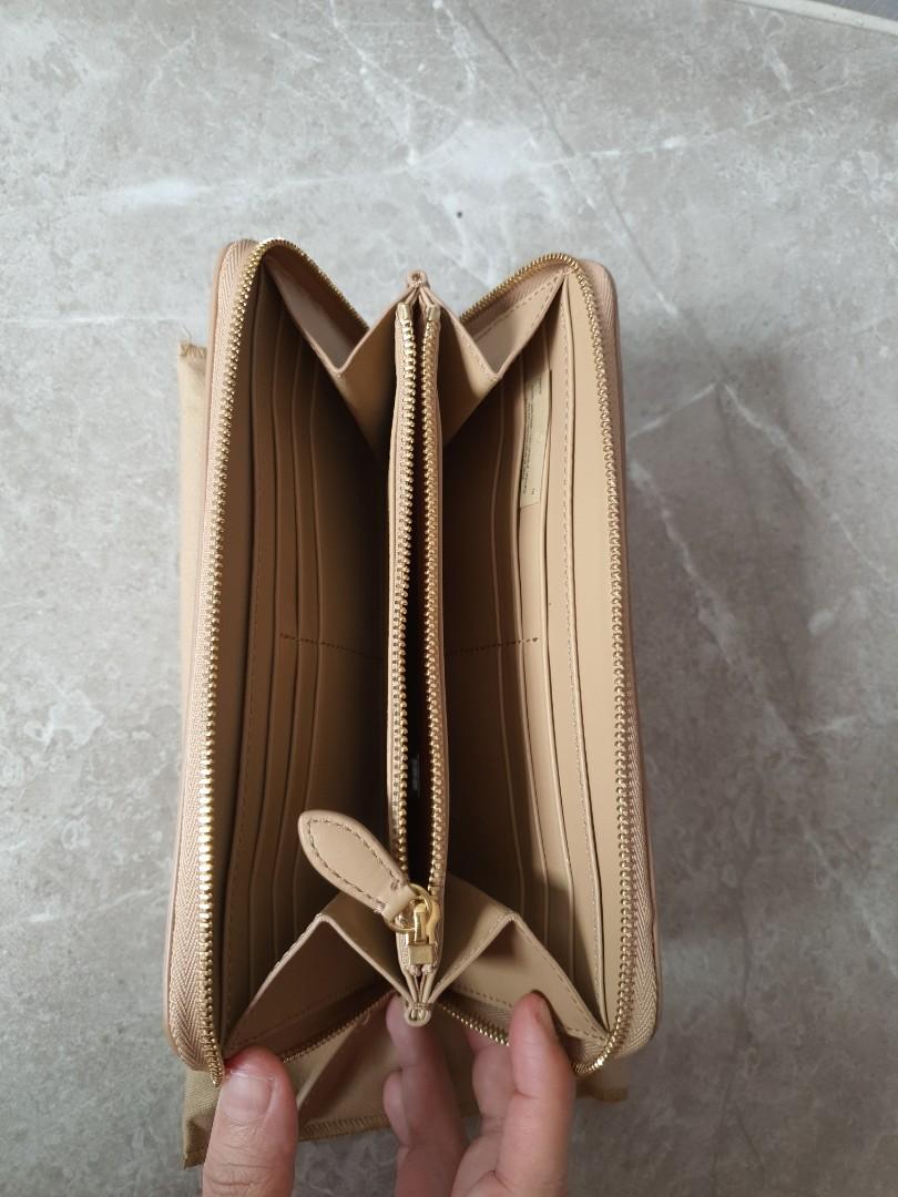 Burberry vintage check and leather ziparound wallet cheap