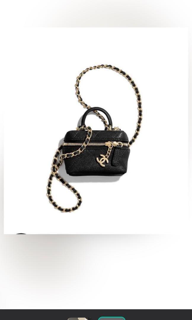 Chanel Beige Quilted Grained Calfskin Mini Top Handle Vanity With Chain  Brushed Gold Hardware, 2021 Available For Immediate Sale At Sotheby's