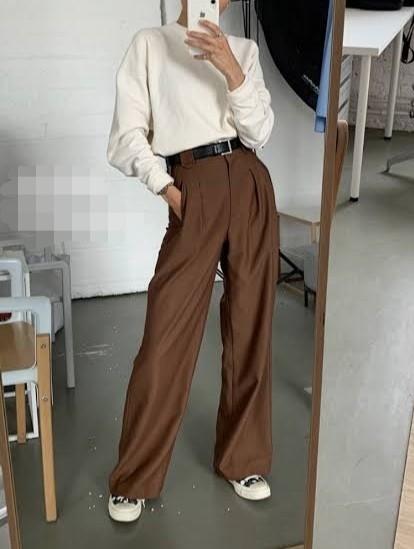 Chocolate Brown Trousers, Women's Fashion, Bottoms, Other Bottoms on  Carousell
