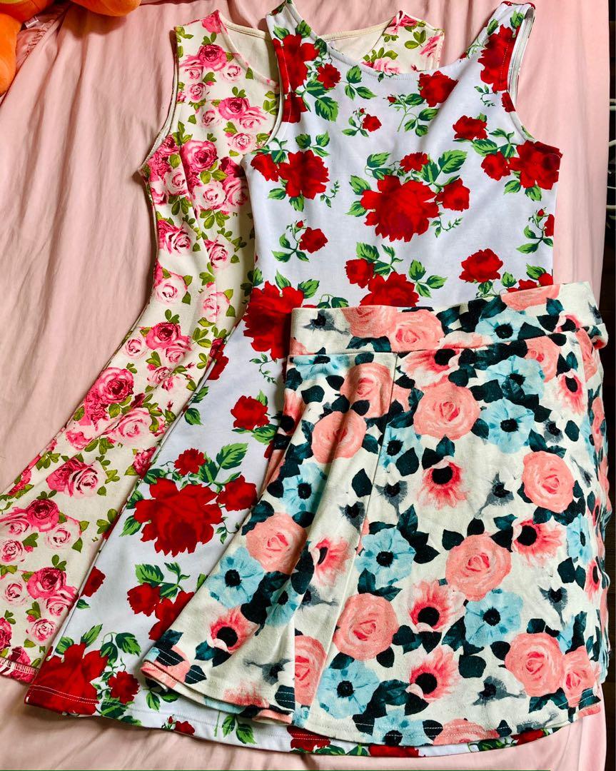 CLEARANCE SALE H M flower power floral rose dresses and skirt