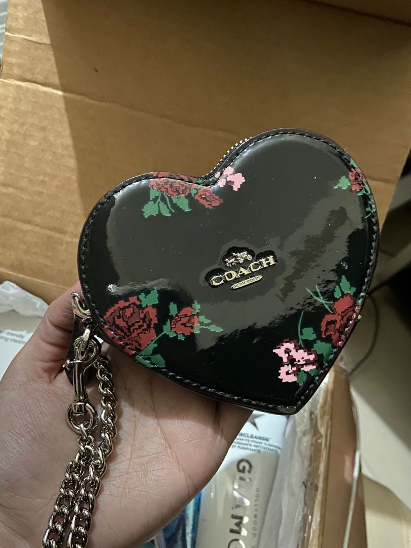 coach heart coin purse