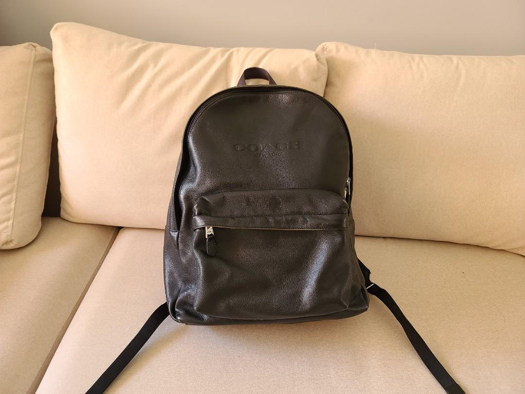 Coach leather hotsell black backpacks