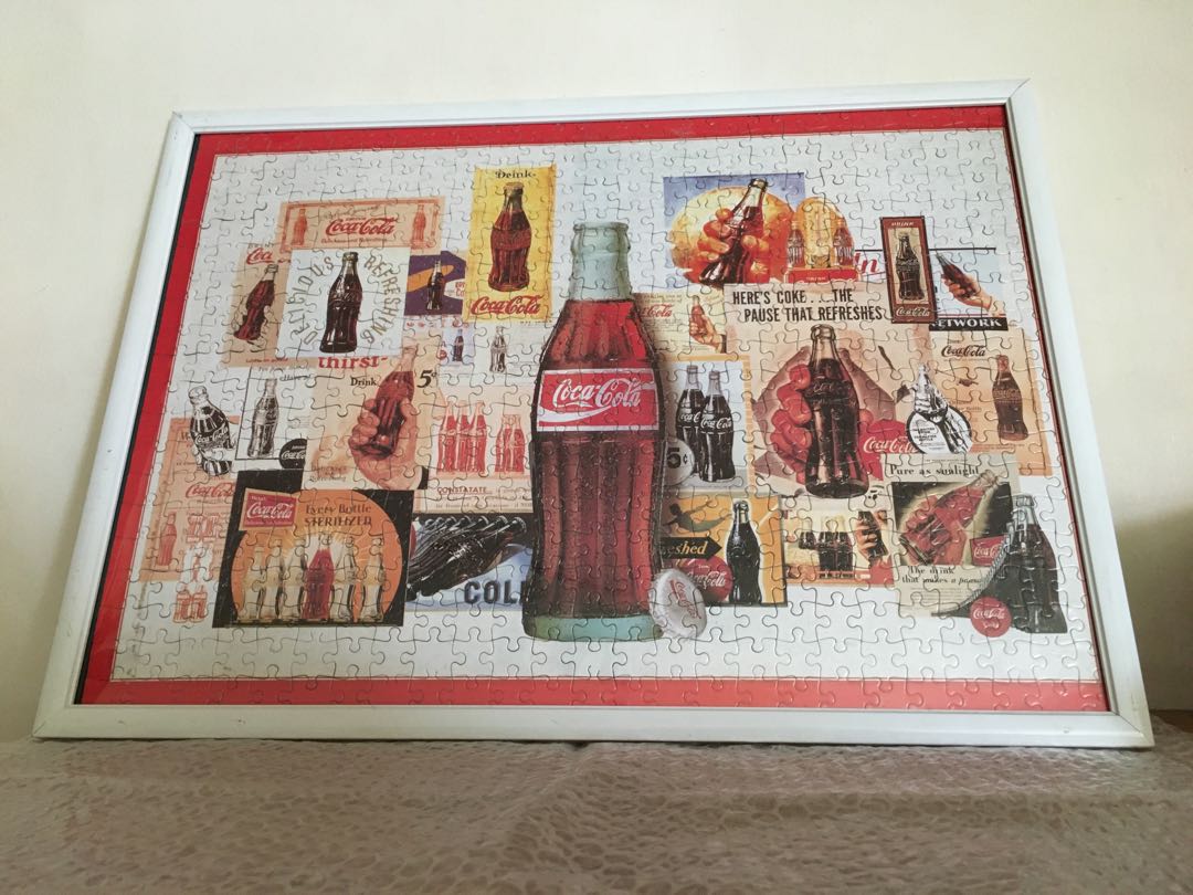 Coca Cola Jigsaw Puzzle with Frame, Hobbies &amp; Toys, Stationery &amp; Craft ...