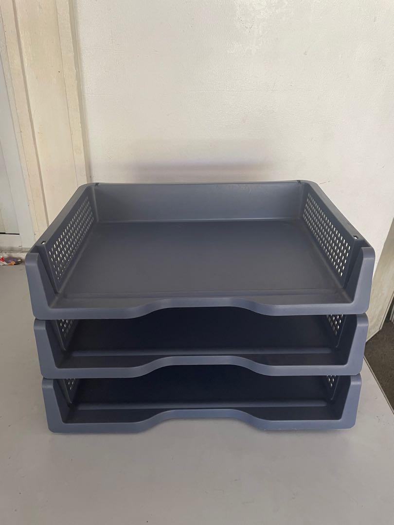 Daiso Stackable Desk organizer paper tray, Hobbies & Toys, Stationary & Craft, Stationery