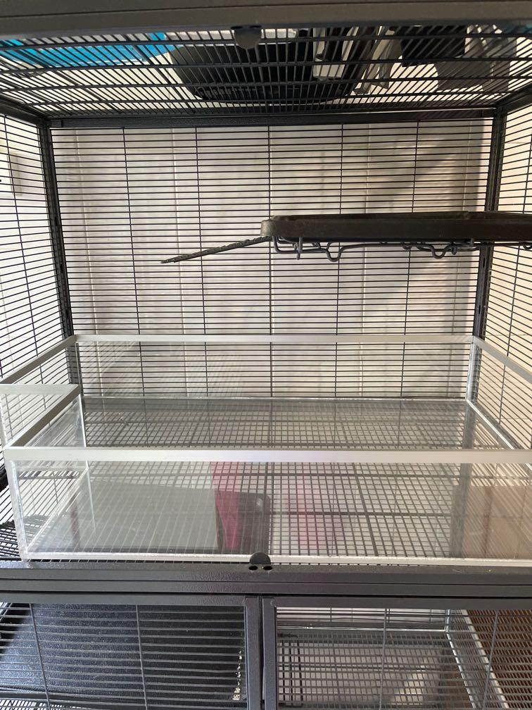 DOUBLE CRITTER NATION SMALL ANIMAL CAGE W CUSTOM ACRYLIC LITTER TRAY