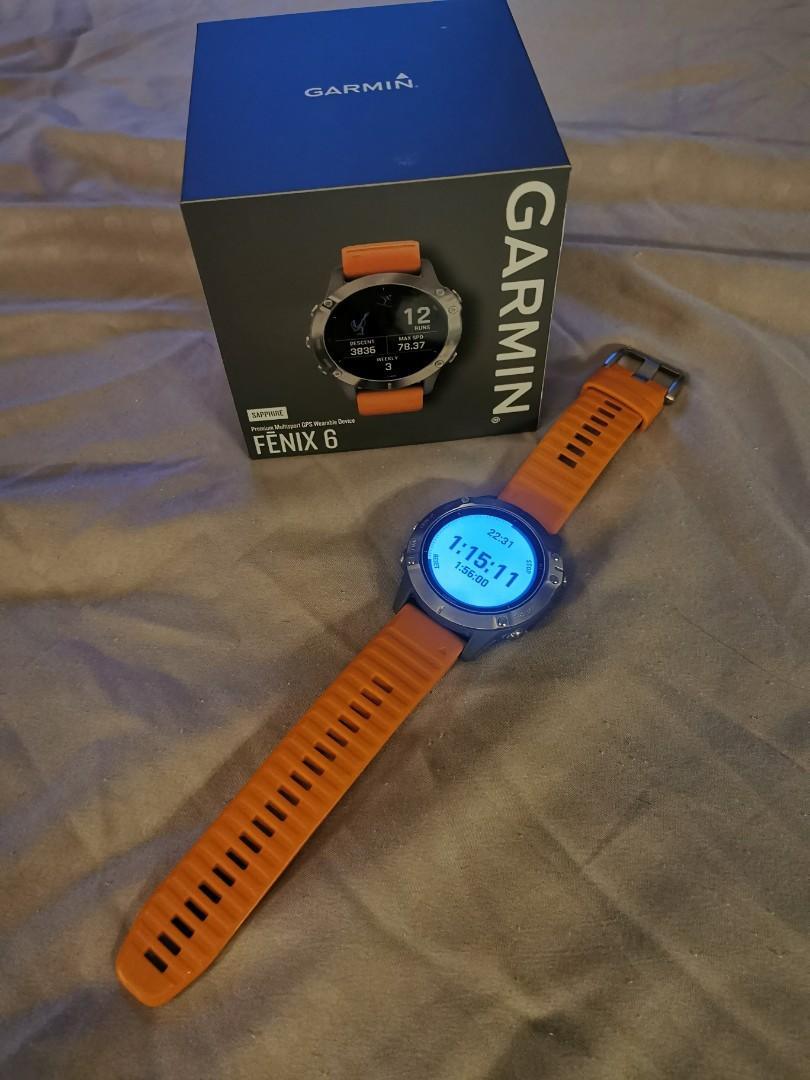 Garmin fenix 6 titanium with ember orange band deals