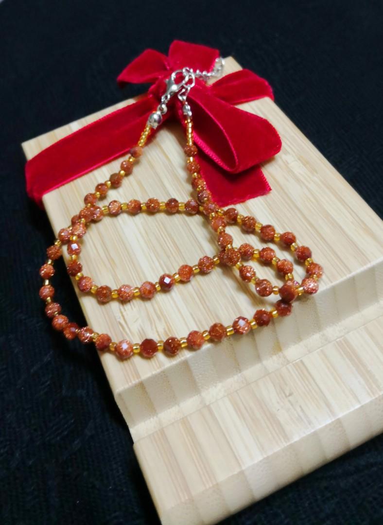 Gold Sandstone Necklace, Women's 