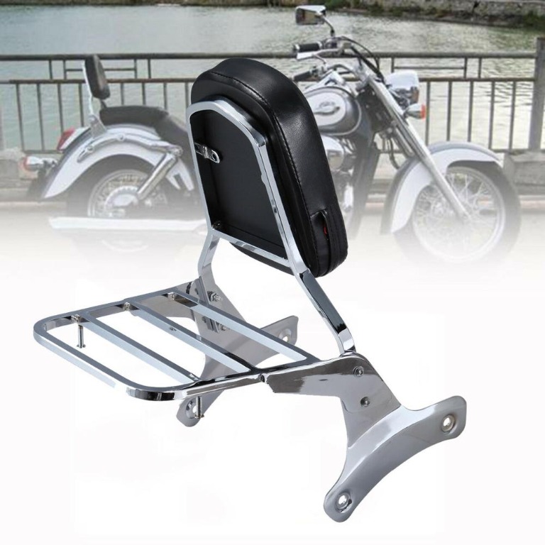 Honda Shadow ACE Rear Sissy Bar Backrest Luggage Rack, Motorcycles, Motorcycle Accessories on