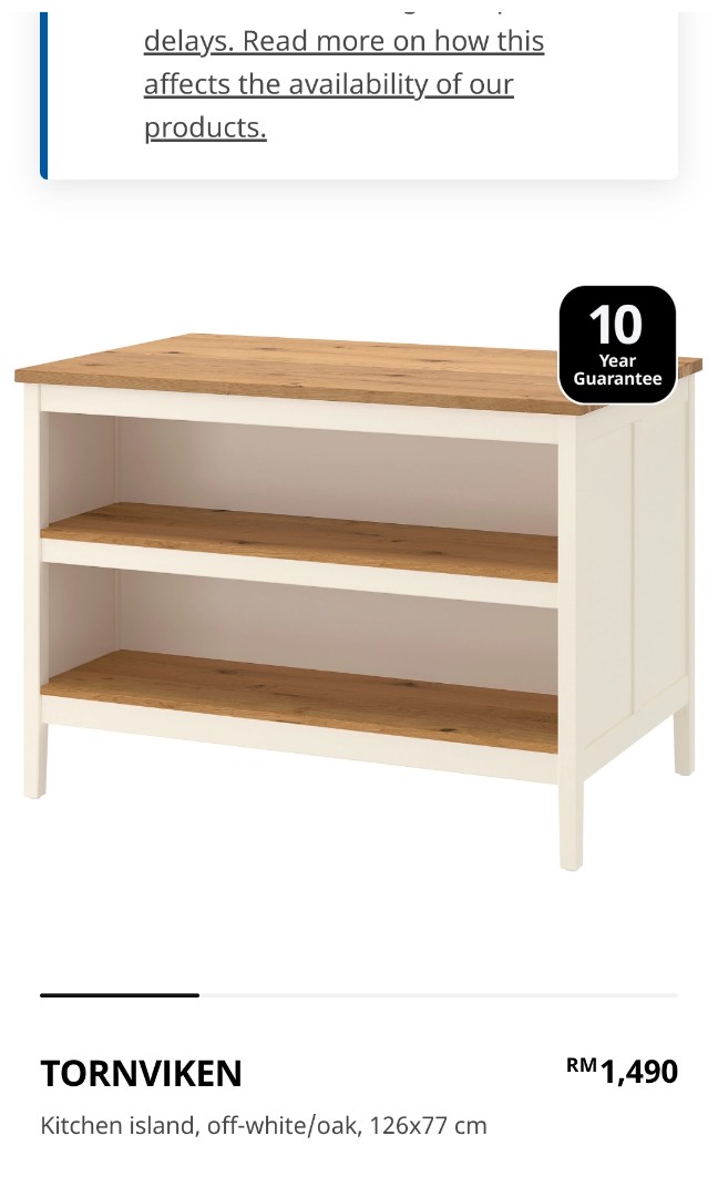 Ikea tornviken kitchen island with 2x Franklin bar stool, Furniture