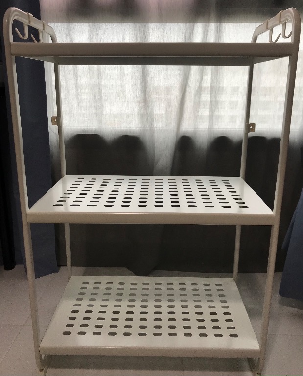 Ikea white metal shelf, Furniture & Home Living, Furniture, Shelves, & Racks on Carousell