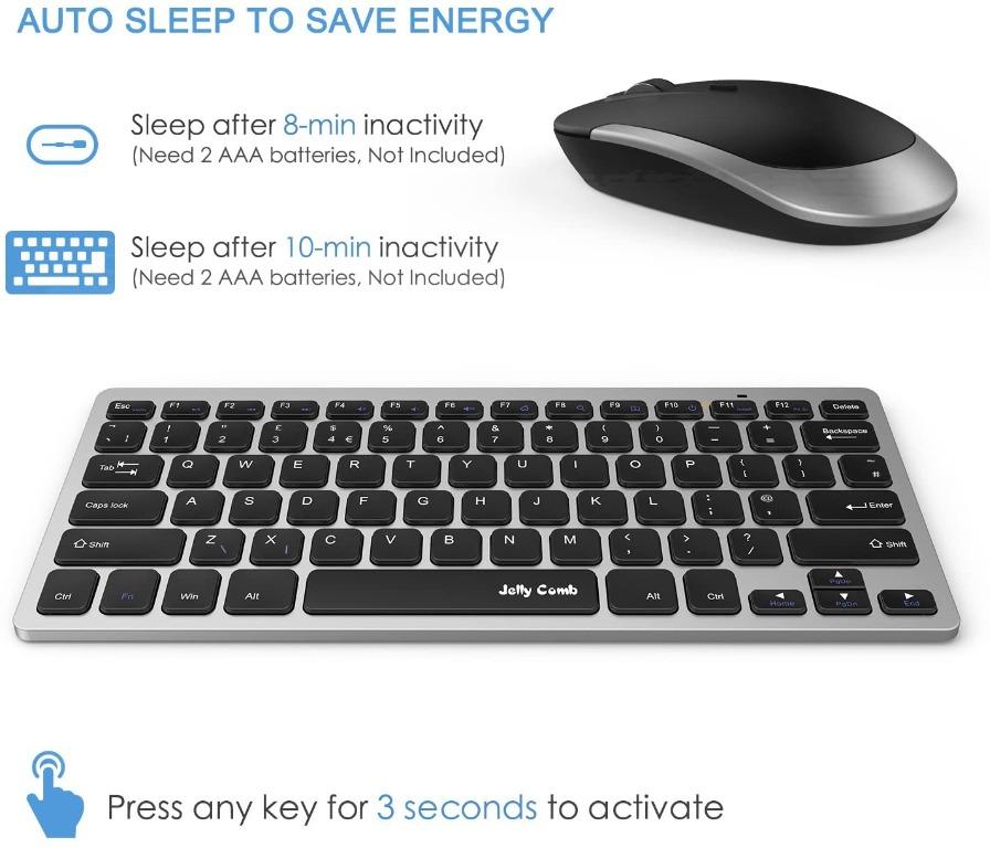 Keyboard and Mouse Set Ultra Slim, Jelly Comb KUT019 2.4G Compact