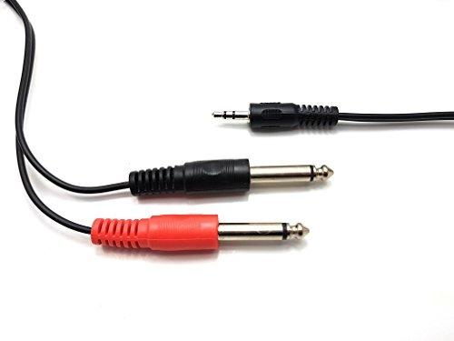 kenable 6.35mm Mono Jack Plug to Phono RCA Plugs SCREENED Audio Cable 2m [2  metres]