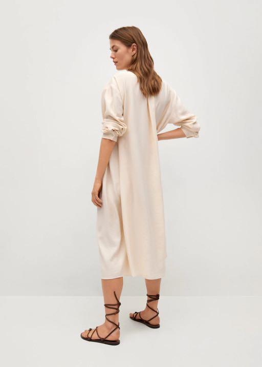 mango oversize shirt dress Embroidered shirt dress