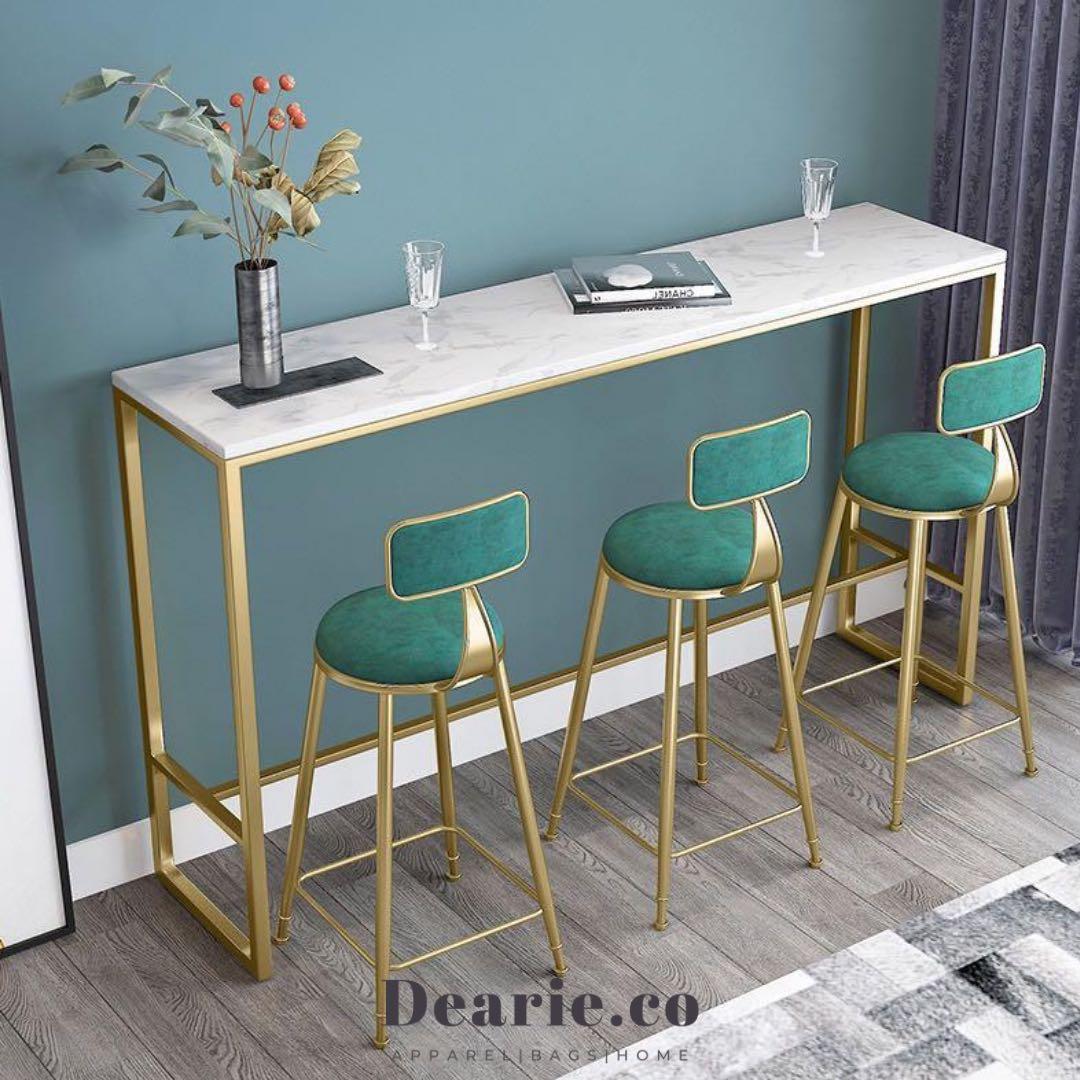 Marble bar table and chairs on sale