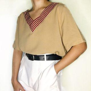 mocha v-neck top