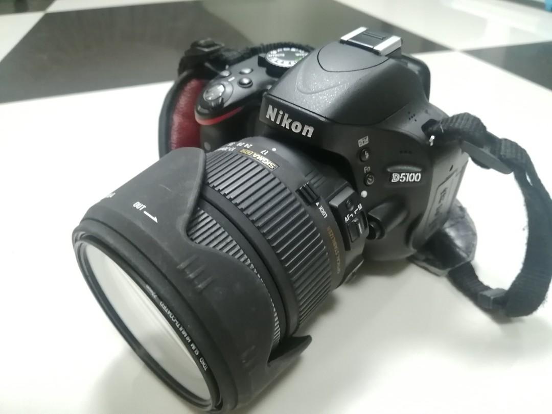 二手割愛Nikon D5100+sigma 17~70mm f2. 8~4, 攝影器材, 鏡頭及裝備 