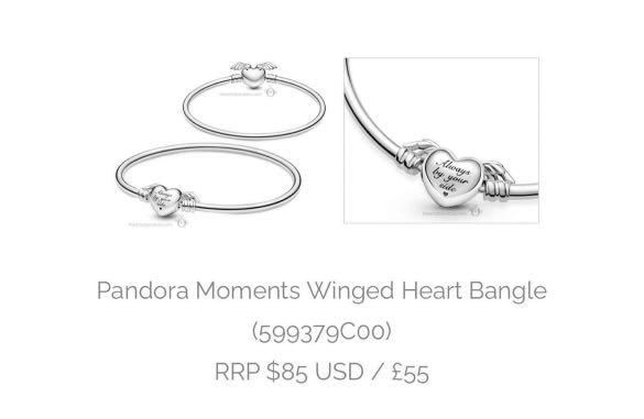 Pandora Moments Winged Heart Bangle 599379C00