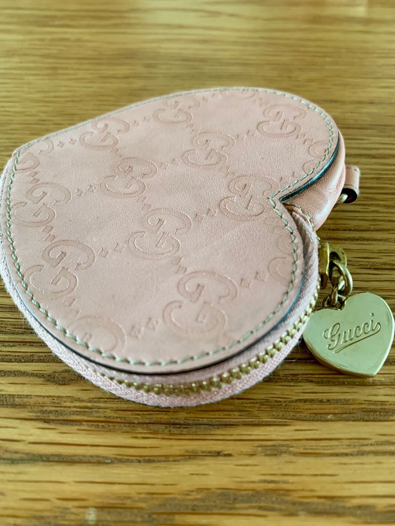 Pink Gucci Heart Coin Pouch Authentic