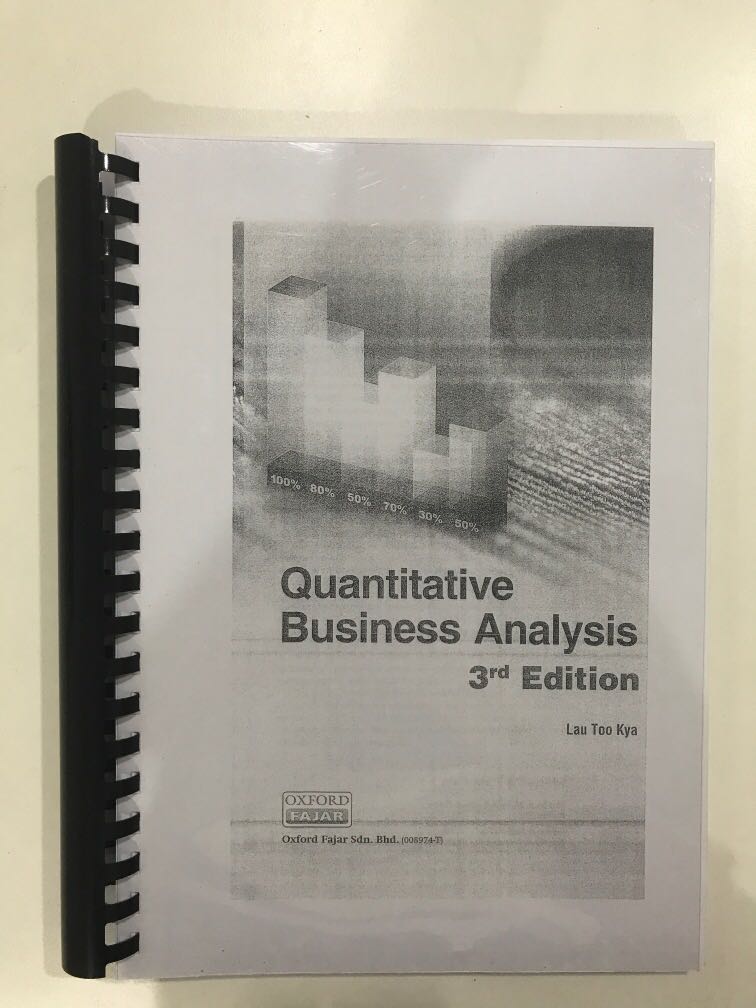 Quantitative Business Analysis 3rd Edition , Hobbies & Toys, Books ...