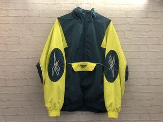 [Reebok]拼接撞色 防風外套 風衣情侶 戶外連帽衝鋒衣 半拉鍊 運動外套 夾克外套