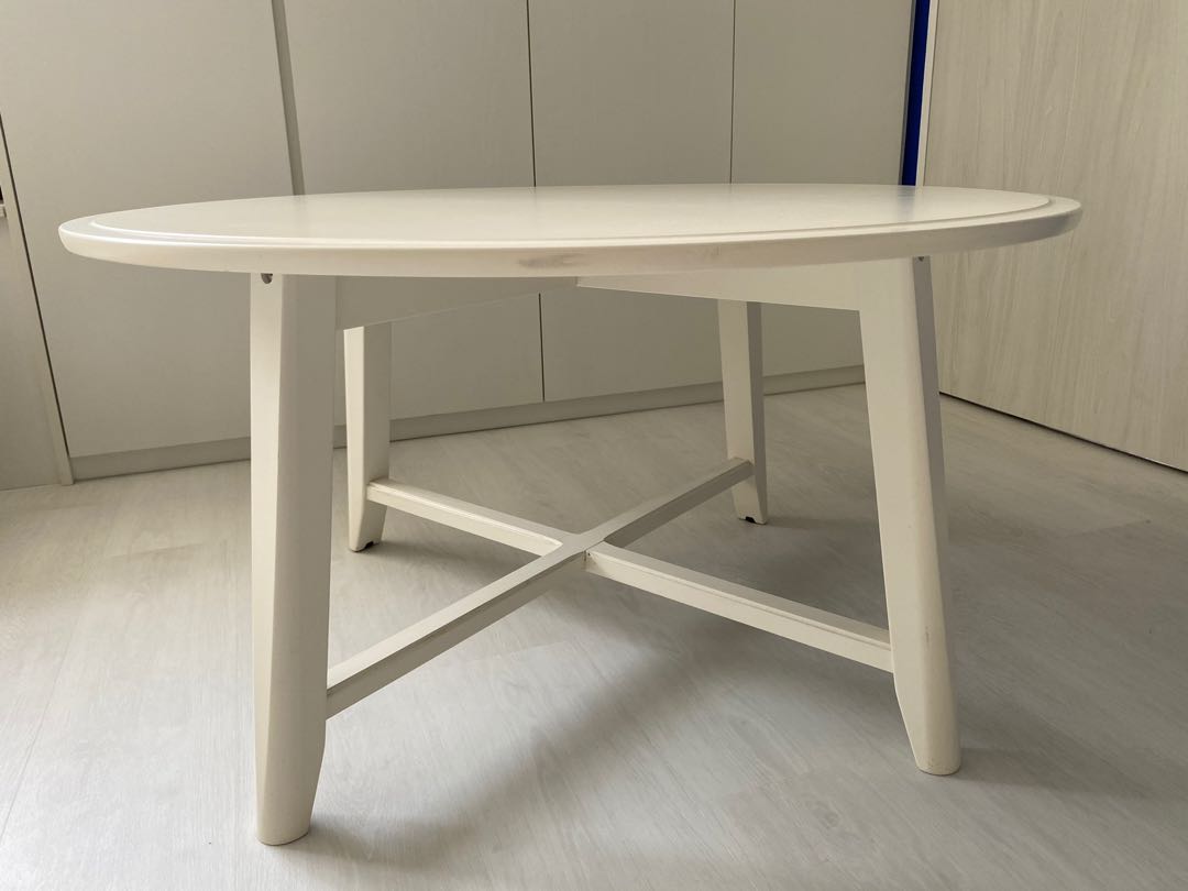 Round white IKEA Table, Furniture & Home Living, Furniture, Tables