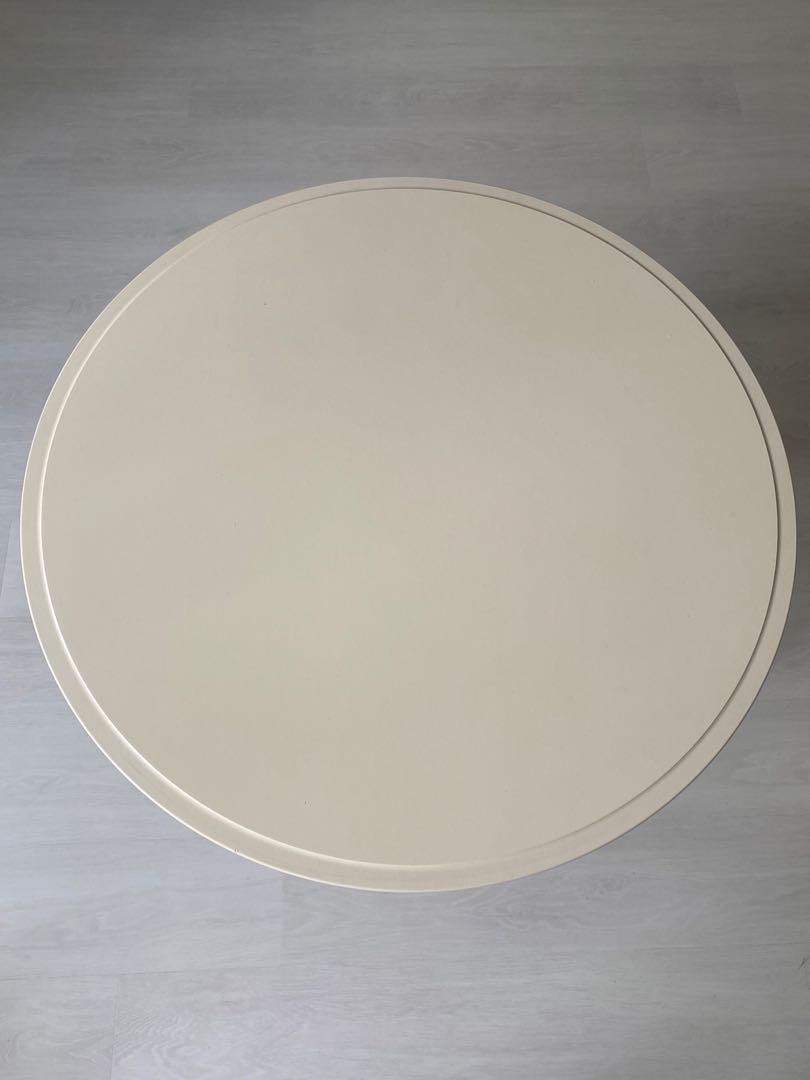 Round white IKEA Table, Furniture & Home Living, Furniture, Tables