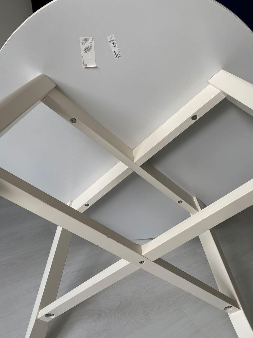 Round white IKEA Table, Furniture & Home Living, Furniture, Tables