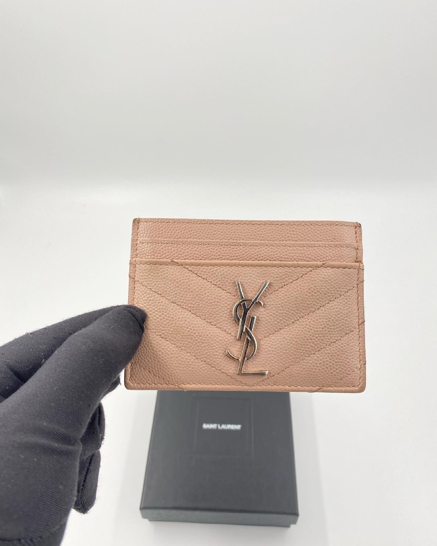 Ysl nude card holder shop