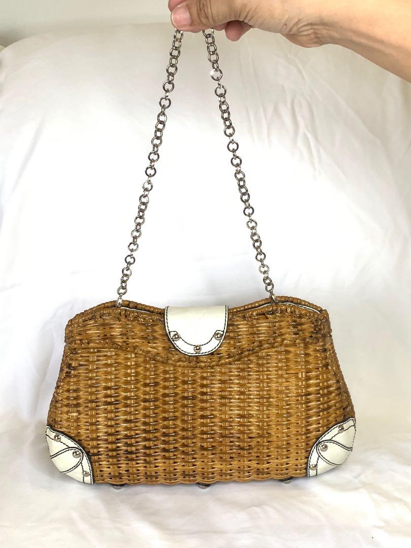 Salvatore Ferragamo Rattan Bag Luxury Bags Wallets on Carousell