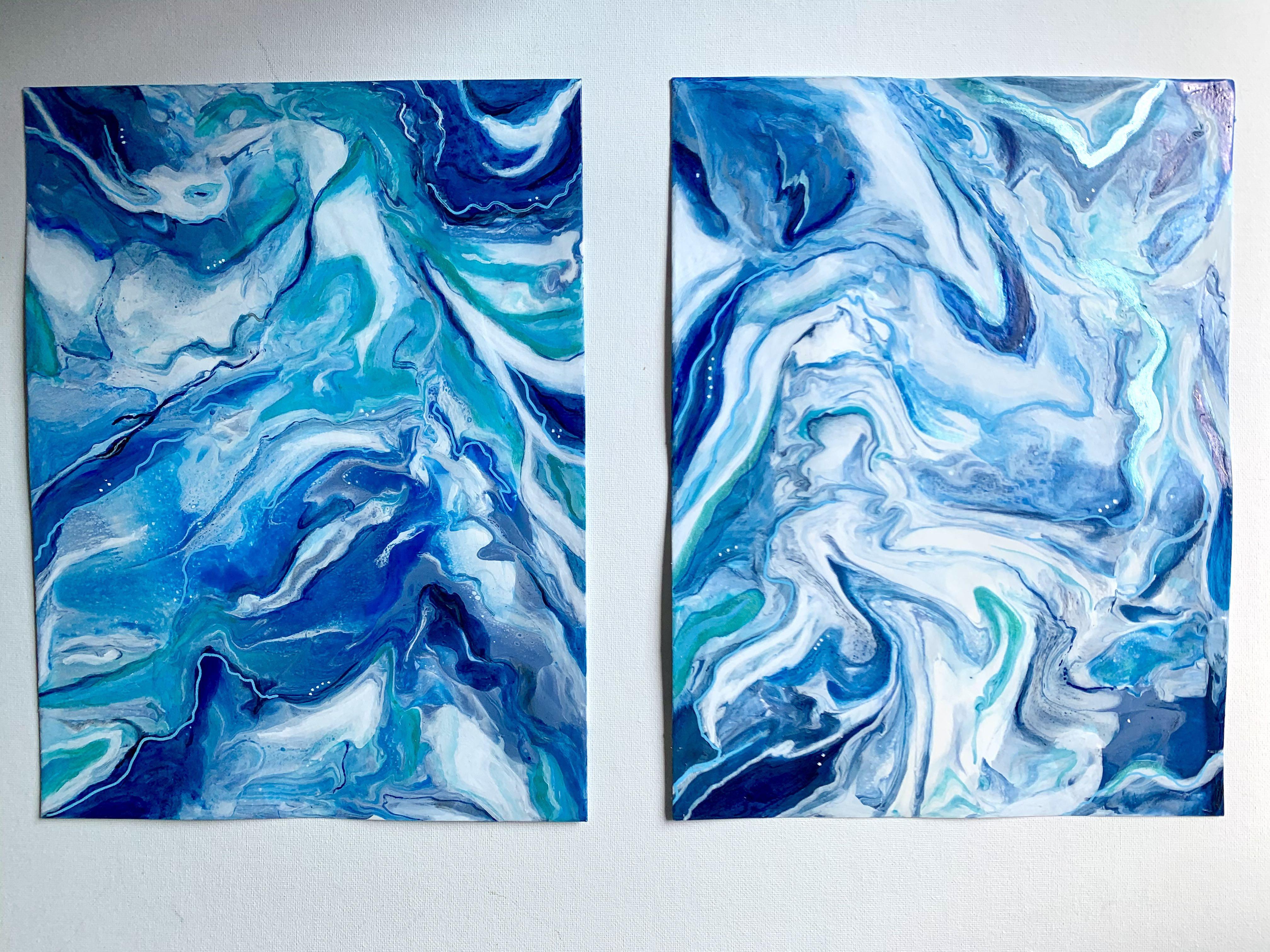 Set of 2 original framed paintings, Hobbies & Toys, Stationary & Craft