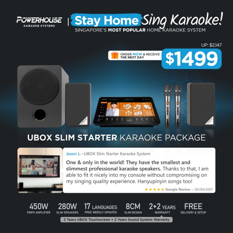 Sg Powerhouse Touchscreen Home Karaoke Box Slimduo Starter Karaoke System Set Audio Other Audio Equipment On Carousell