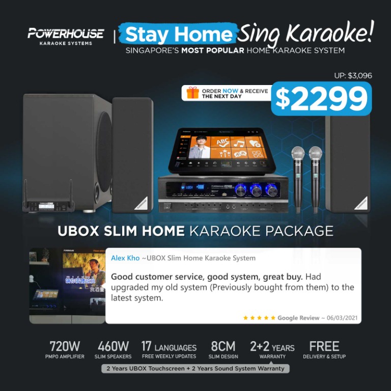 [SG] Powerhouse Touchscreen Home Karaoke Box + slimPRO Home Karaoke System Set, Audio, Other
