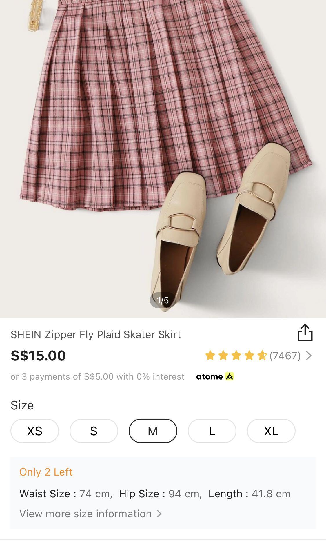 Plaid skater clearance skirt shein