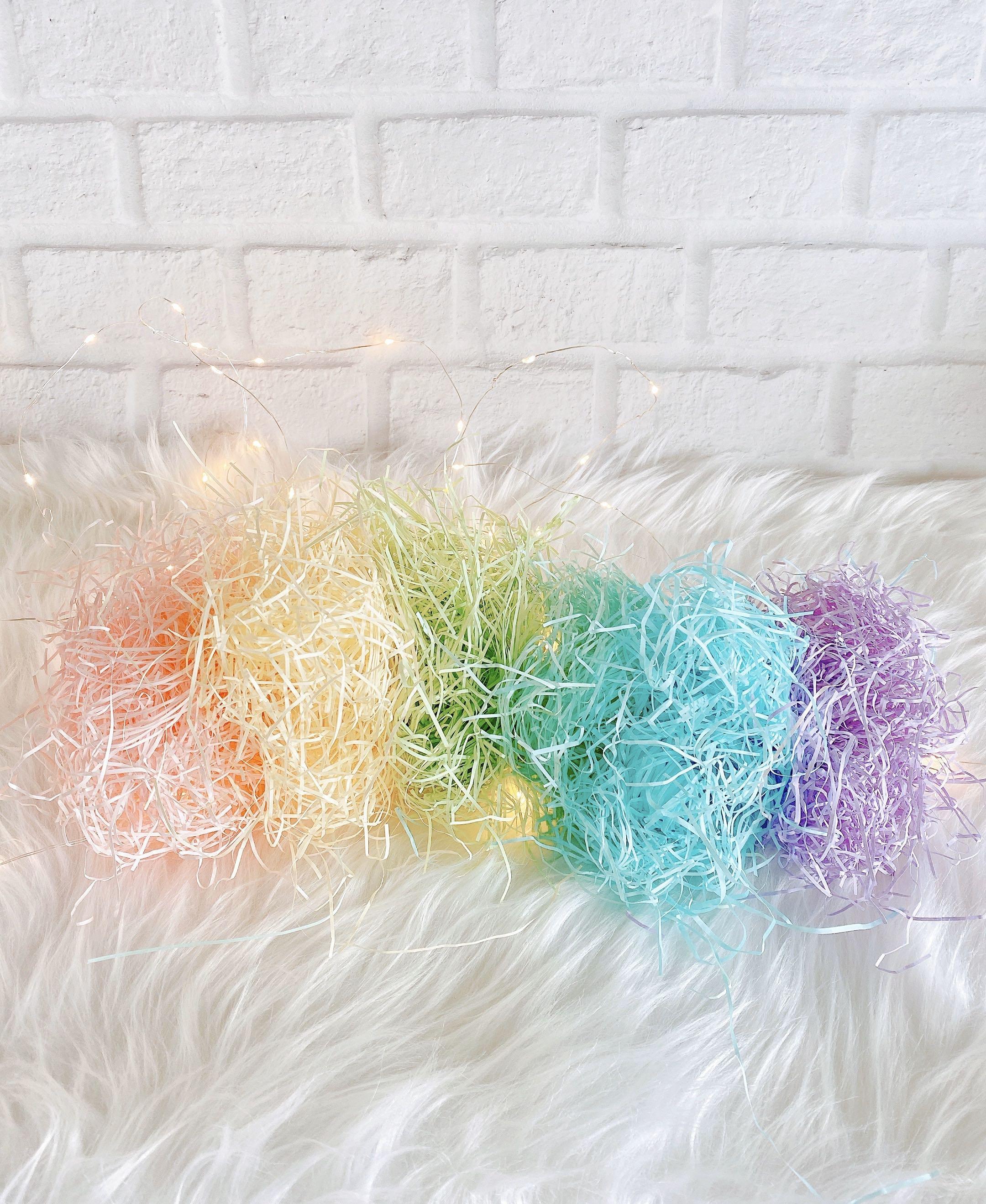 Shredded paper, confetti paper cushioning fill in 6 pastel cotton candy