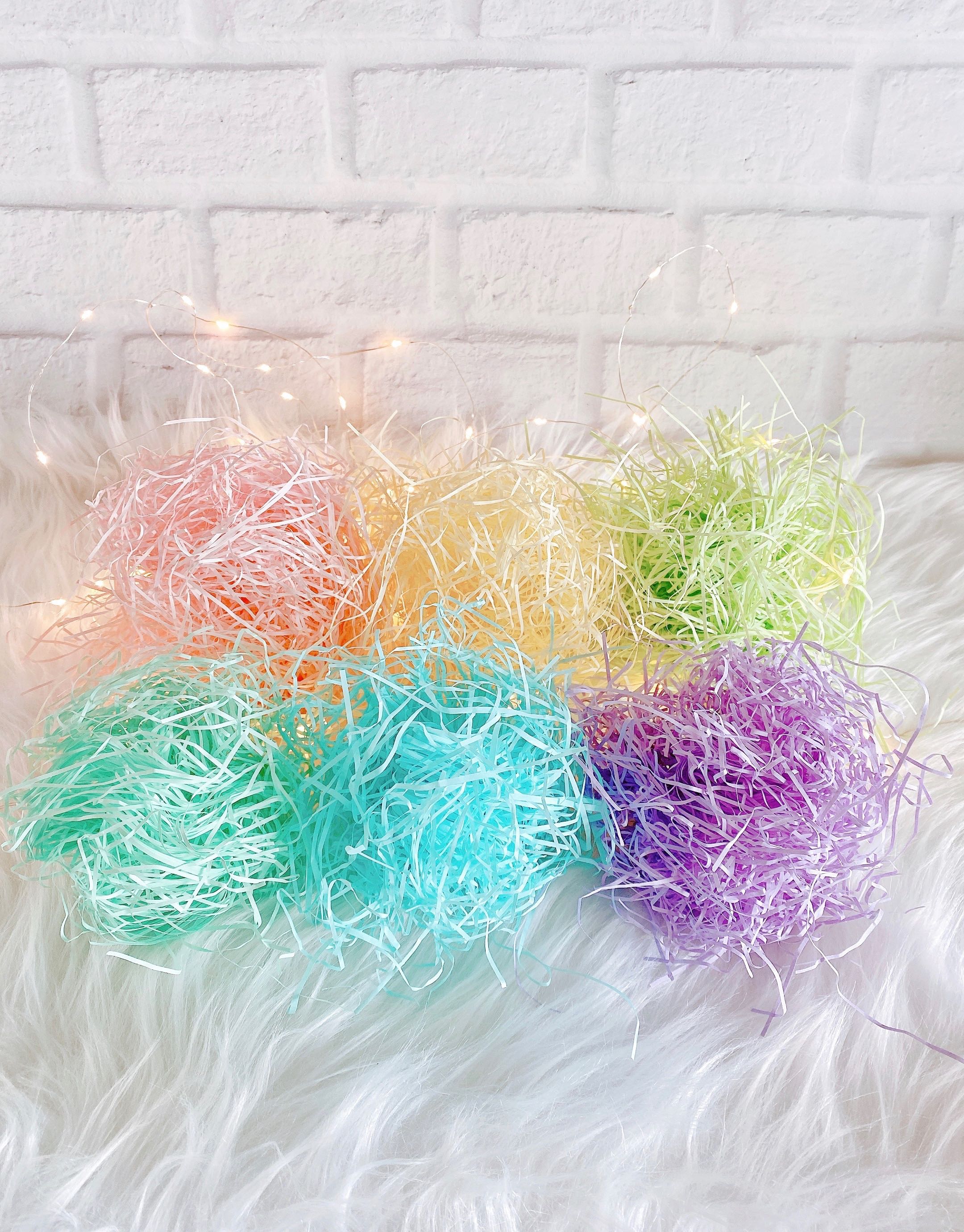 Shredded paper, confetti paper cushioning fill in 6 pastel cotton candy