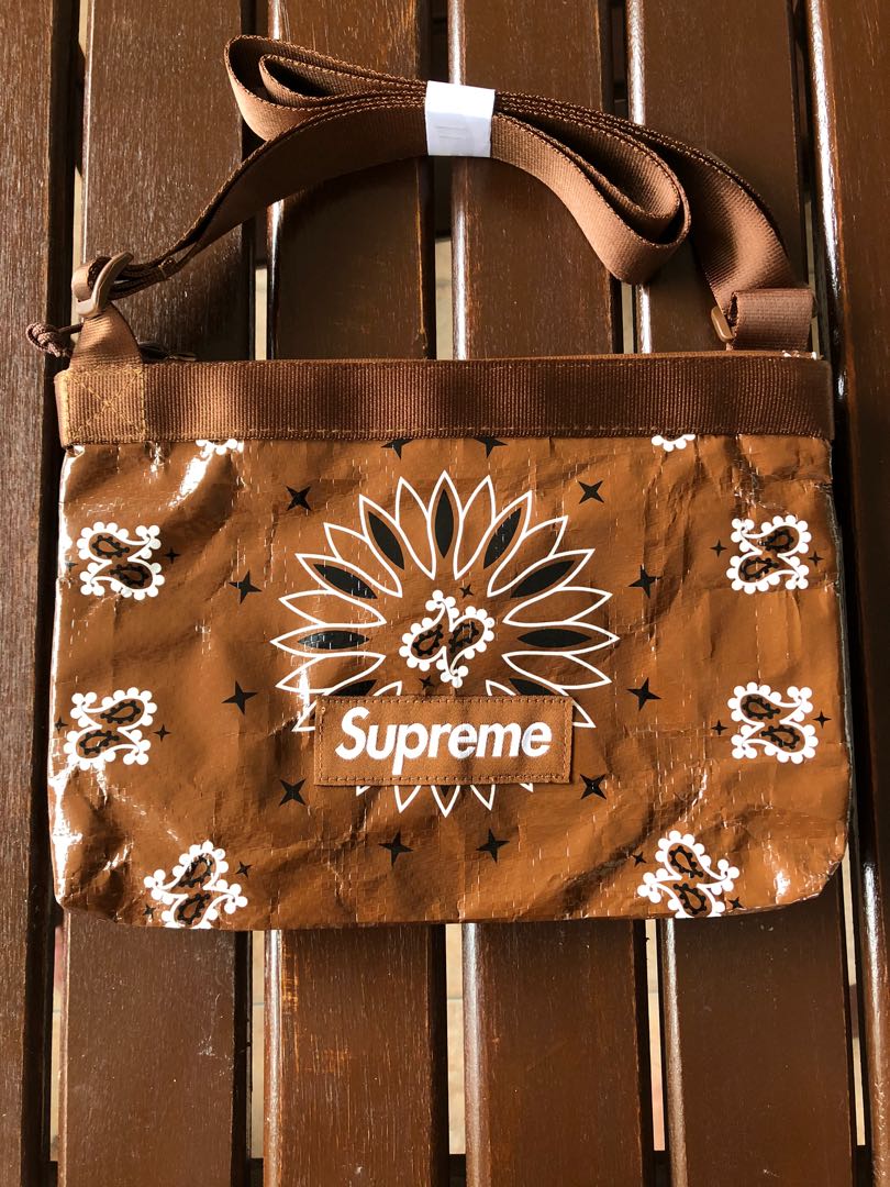 Supreme Bandana Tarp Side Bag  Brown
