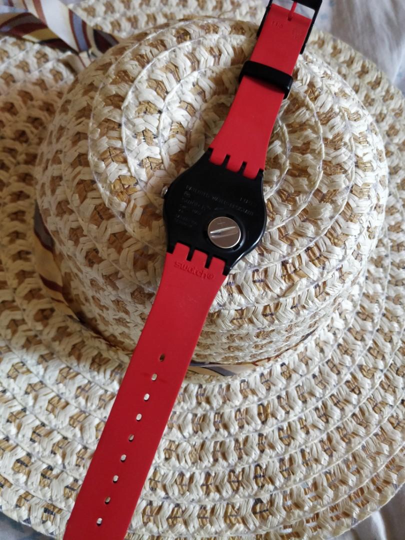 Swatch black red grey dots Men s Fashion Watches Accessories