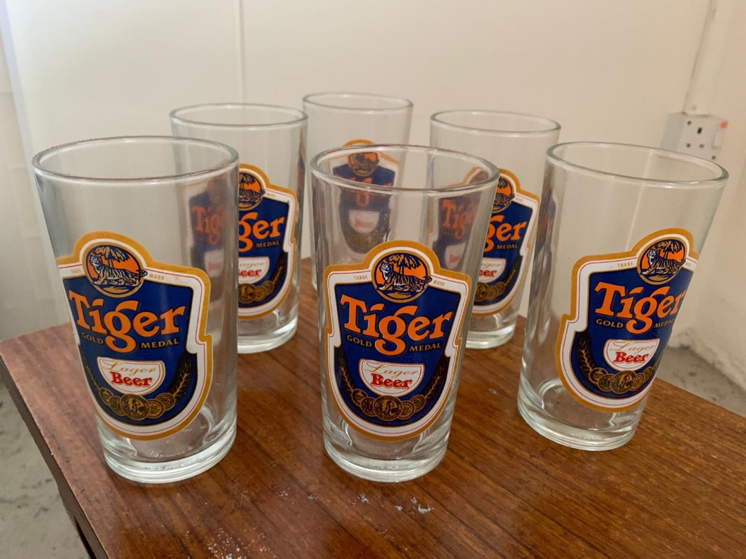 Tiger beer glass, Food & Drinks, Alcoholic Beverages on Carousell