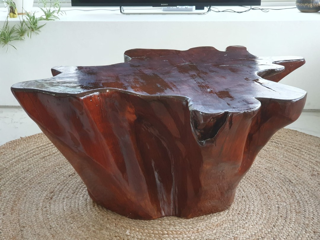 Tree bark coffee table, Furniture & Home Living, Furniture, Tables & Sets on Carousell